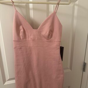 Elegant Pink Spaghetti Strap Dress
